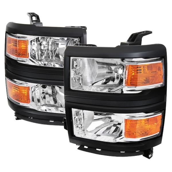 Spec-D Tuning 14-15 Chevrolet Silverado Headlight- Chrome Version 2 2LH-SIV14-V2-RS - main